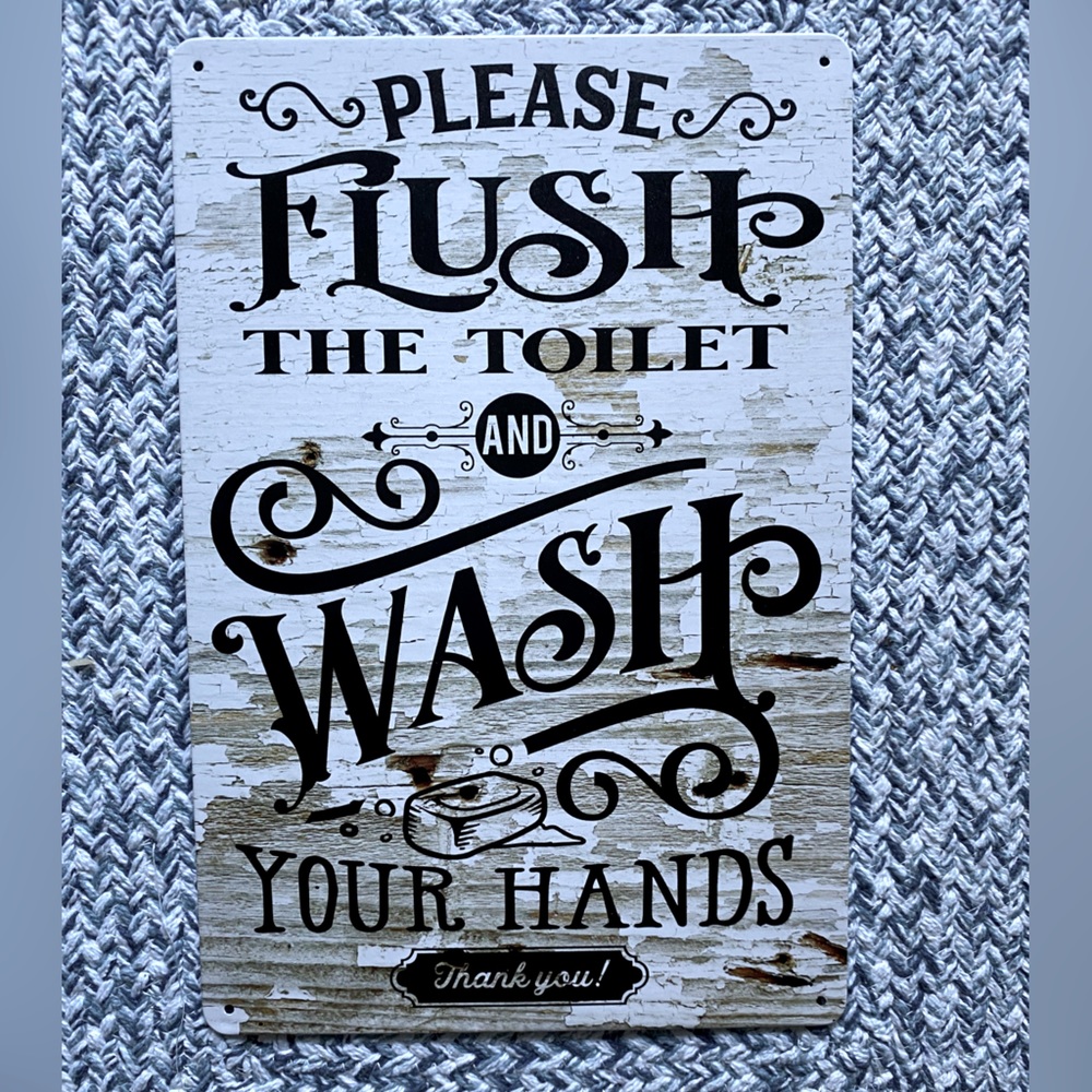 Metal Bathroom Sign 8x12